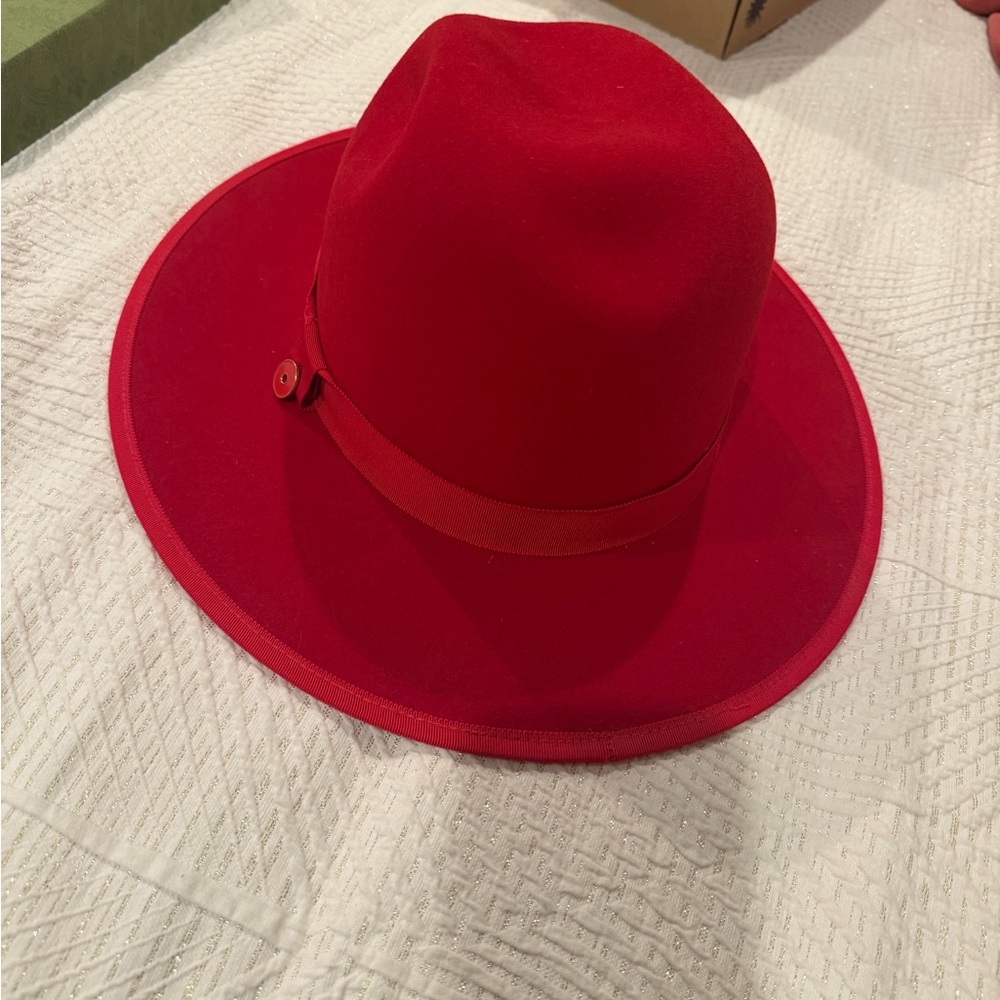 Men's Queen Red-Brim Wool Fedora Hat